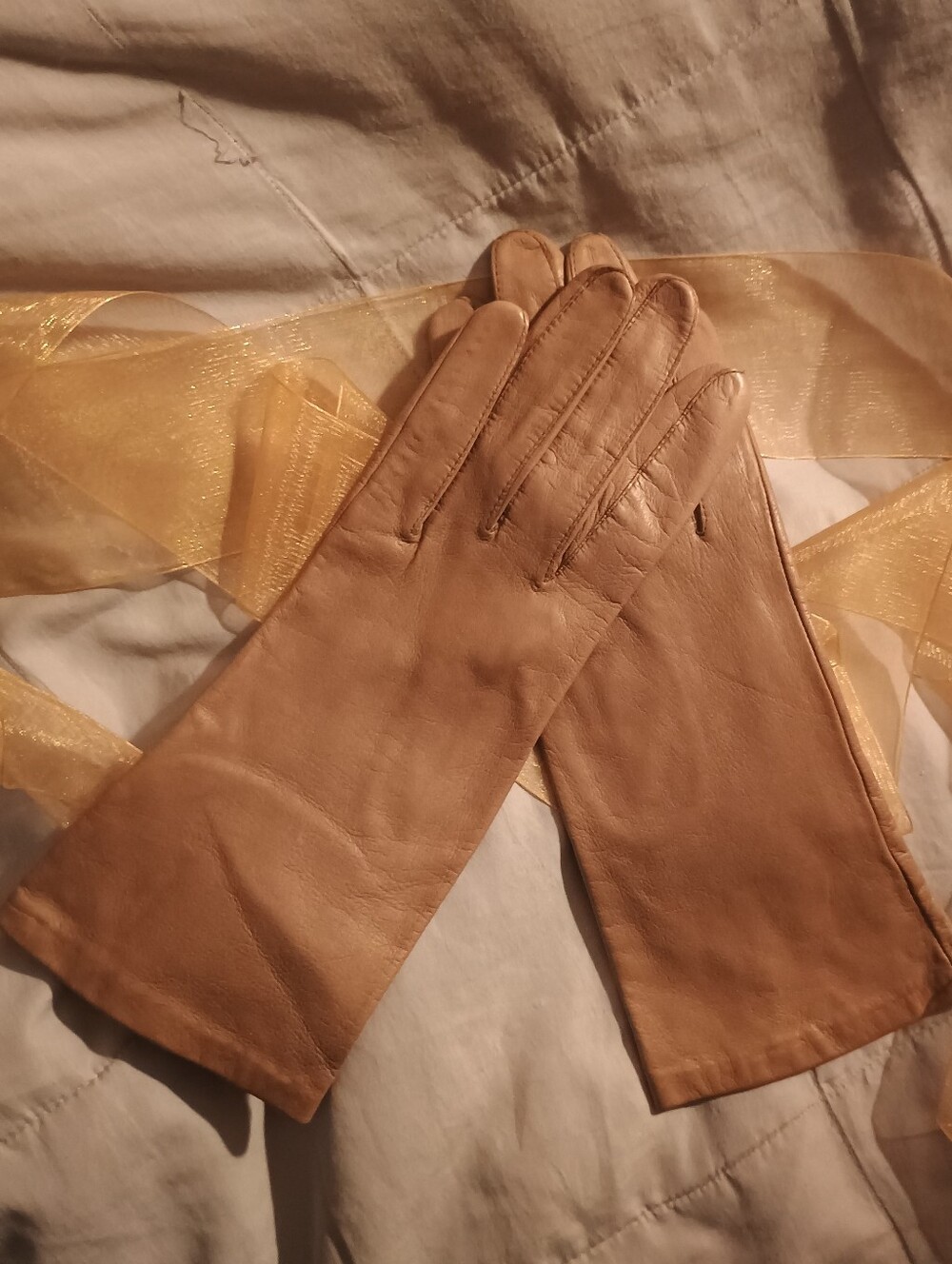 Aris Women's Leather Gloves in Tan - Picture 2 of 5